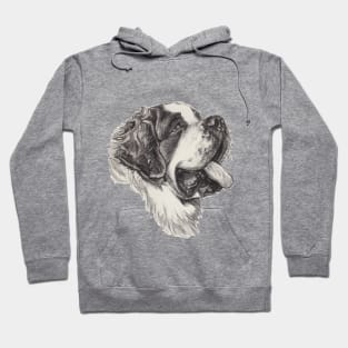 Saint Bernard Dog Portrait Hoodie